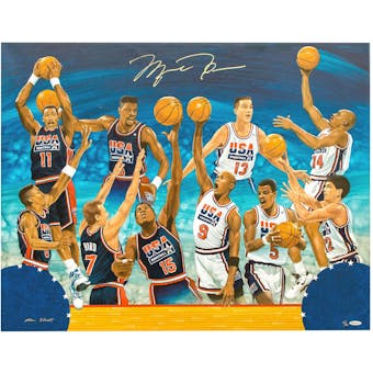 Michael Jordan Autographed 1992 Olympic "Dream Team" Original Canvas 1 of 1 UDA