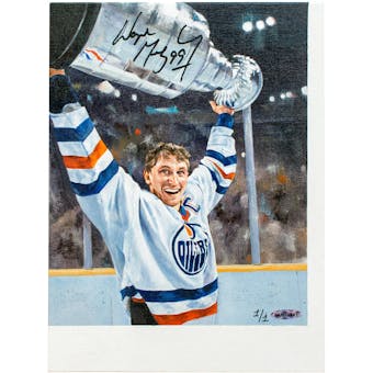 Wayne Gretzky Autographed Stanley Cup Original Art 1 of 1 (UDA COA)