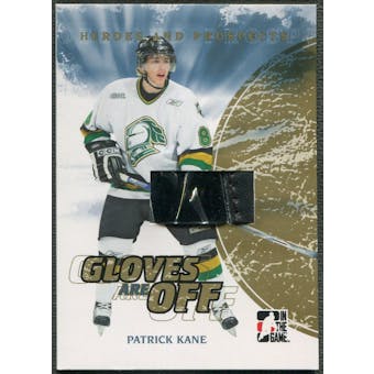 2007/08 ITG Heroes and Prospects #GO01 Patrick Kane Gloves Are Off Gold Glove /10