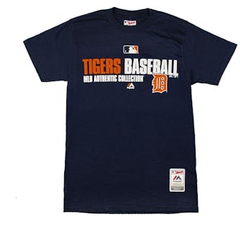 Detroit Tigers Majestic Navy Team Favorite Dual Blend Tee Shirt (Adult S)