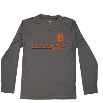 Detroit Tigers Majestic Gray Sweep Dreams Performance Long Sleeve Shirt (Adult XL)