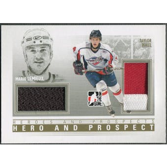 2009/10 ITG Heroes and Prospects #HP04 Mario Lemieux & Taylor Hall Hero and Prospect Gold Jersey /10