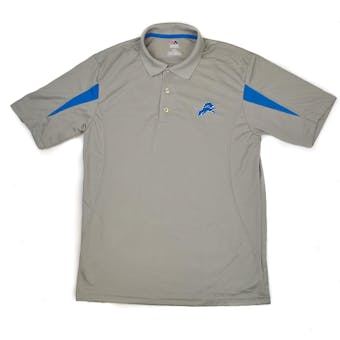 Detroit Lions Majestic Gray Field Classic Cool Base Performance Polo (Adult M)