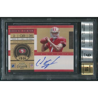 2011 Playoff Contenders #227 Colin Kaepernick Rookie Auto BGS 9 (MINT)