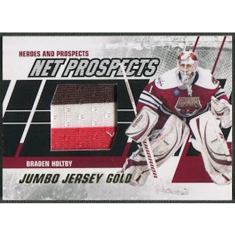 2010/11 ITG Heroes and Prospects #NPM08 Braden Holtby Net Prospects Jumbo Gold Jersey /10
