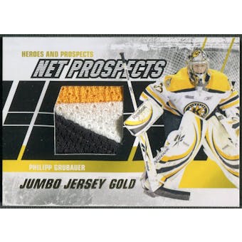 2010/11 ITG Heroes and Prospects #NPM09 Philipp Grubauer Net Prospects Jumbo Gold Jersey /10
