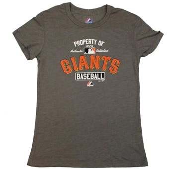 San Francisco Giants Majestic Gray Property Of Tee Shirt (Womens S)