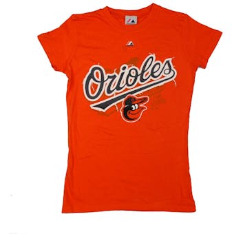 Baltimore Orioles Majestic Orange Hype-Tastic Tee Shirt (Womens XL)