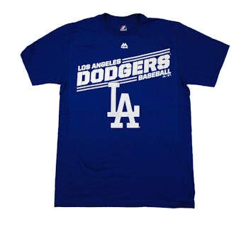Los Angeles Dodgers Majestic Royal Blue Over A Barrel Tee Shirt (Adult S)