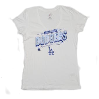 Los Angeles Dodgers Majestic White Season Of Memories Tee Shirt (Womens XL)