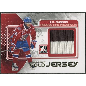 2010/11 ITG Heroes and Prospects #M36 P.K. Subban Game Used Gold Jersey /10
