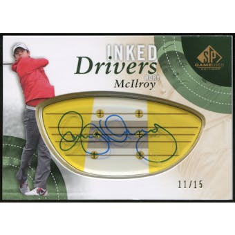 2014 Upper Deck SP Game Used Inked Drivers Blonde Persimmon #IDRM Rory McIlroy 11/15