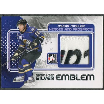 2010/11 ITG Heroes and Prospects #M35 Oscar Moller Game Used Silver Emblem /3