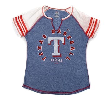 Texas Rangers Majestic Navy More Than Enough Tee Shirt (Womens XL)