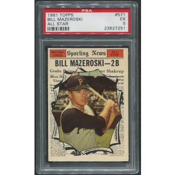 1961 Topps Baseball #571 Bill Mazeroski All Star PSA 5 (EX)