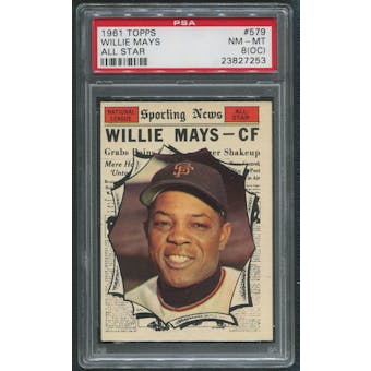 1961 Topps Baseball #579 Willie Mays All Star PSA 8 (NM-MT) (OC)
