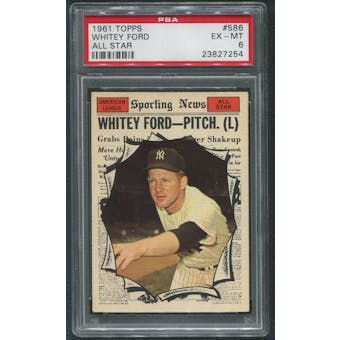 1961 Topps Baseball #586 Whitey Ford All Star PSA 6 (EX-MT)