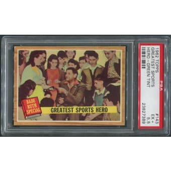 1962 Topps Baseball #143 Babe Ruth Special Greatest Sports Hero Green Tint PSA 5.5 (EX+)