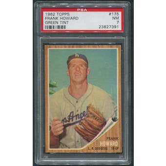 1962 Topps Baseball #175 Frank Howard Green Tint PSA 7 (NM)