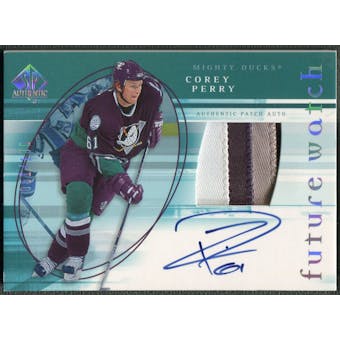 2005/06 SP Authentic #132 Corey Perry Limited Rookie Patch Auto #051/100