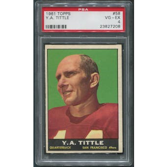 1961 Topps Football #58 Y.A.Tittle PSA 4 (VG-EX)