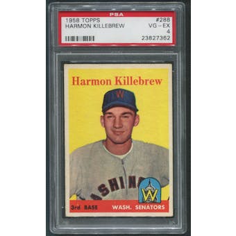1958 Topps Baseball #288 Harmon Killebrew PSA 4 (VG-EX)