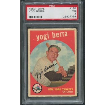 1959 Topps Baseball #180 Yogi Berra PSA 3 (VG)
