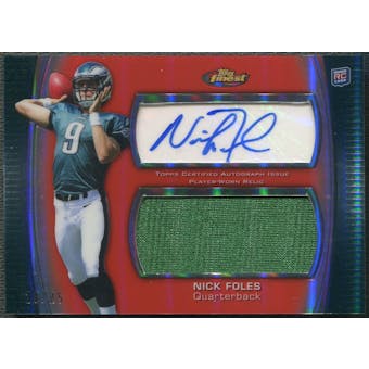 2012 Finest #AJRNF Nick Foles Red Refractor Rookie Jumbo Jersey Auto #23/25