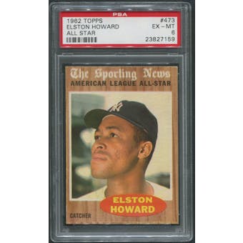 1962 Topps Baseball #473 Elston Howard All Star PSA 6 (EX-MT)