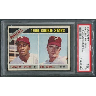 1966 Topps Baseball #254 Rookie Stars Fergie Jenkins & Bill Sorrell Rookie PSA 3 (VG)