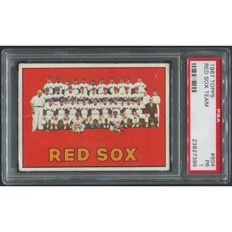 1967 Topps Baseball #604 Boston Red Sox Team PSA 1 (PR)