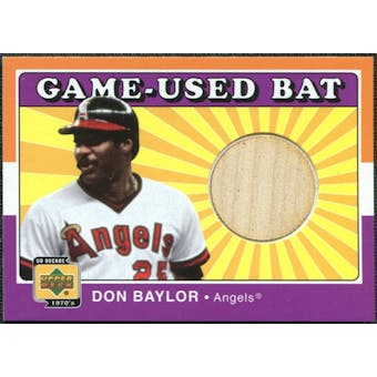 2001 Upper Deck Decade 1970's Game Bat #BDB Don Baylor