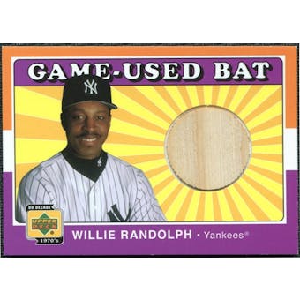 2001 Upper Deck Decade 1970's Game Bat #BWR Willie Randolph