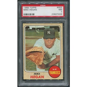 1968 Topps Baseball #402 Mike Hegan PSA 7 (NM)
