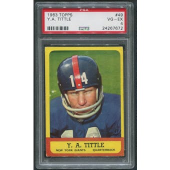 1963 Topps Football #49 Y.A.Tittle SP PSA 4 (VG-EX)
