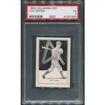 1950 Callahan HOF W576 Baseball #33 Lou Gehrig PSA 5 (EX)