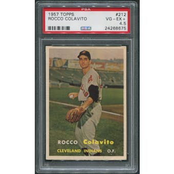 1957 Topps Baseball #212 Rocky Colavito Rookie PSA 4.5 (VG-EX+)