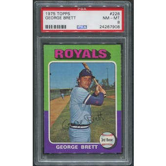 1975 Topps Baseball #228 George Brett Rookie PSA 8 (NM-MT)