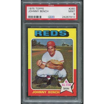 1975 Topps Baseball #260 Johnny Bench PSA 9 (MINT)