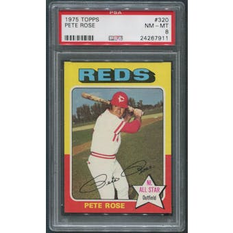1975 Topps Baseball #320 Pete Rose PSA 8 (NM-MT)