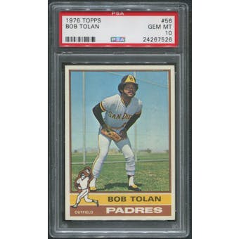 1976 Topps Baseball #56 Bob Tolan PSA 10 (GEM MT)
