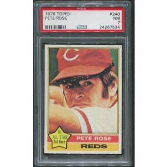 1976 Topps Baseball #240 Pete Rose PSA 7 (NM)