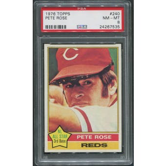 1976 Topps Baseball #240 Pete Rose PSA 8 (NM-MT)