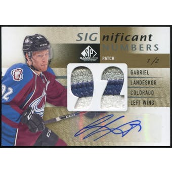 2013-14 Upper Deck SP Game Used SIGnificant Numbers Autographs Patches #SNGL Gabriel Landeskog 1/2
