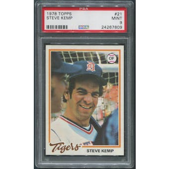 1978 Topps Baseball #21 Steve Kemp PSA 9 (MINT)