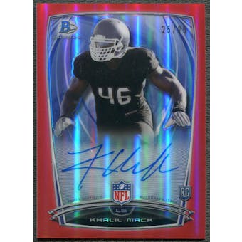 2014 Bowman Chrome #23 Khalil Mack College Red Refractor Rookie Auto #25/25