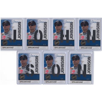 2010 Press Pass Eclipse Spellbound Swatches Gold Jimmie Johnson 7 Card 1/1 Race Used Tire Set
