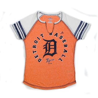 Detroit Tigers Majestic Orange More Than Enough Tee Shirt (Womens S)