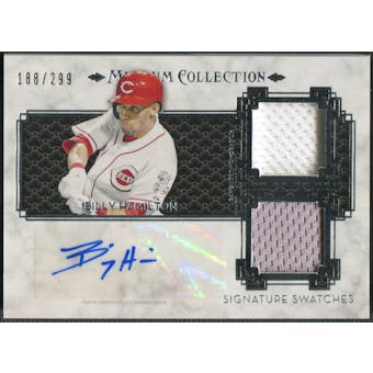 2014 Topps Museum Collection #SSDBH Billy Hamilton Signature Swatches Jersey Patch Auto #188/299
