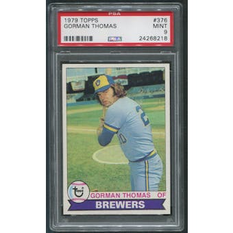 1979 Topps Baseball #376 Gorman Thomas PSA 9 (MINT)